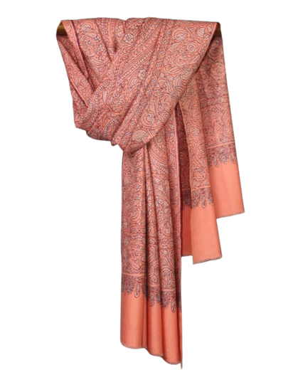 Coral-pink paisley scarf