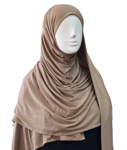 Mocha knit jersey hijab